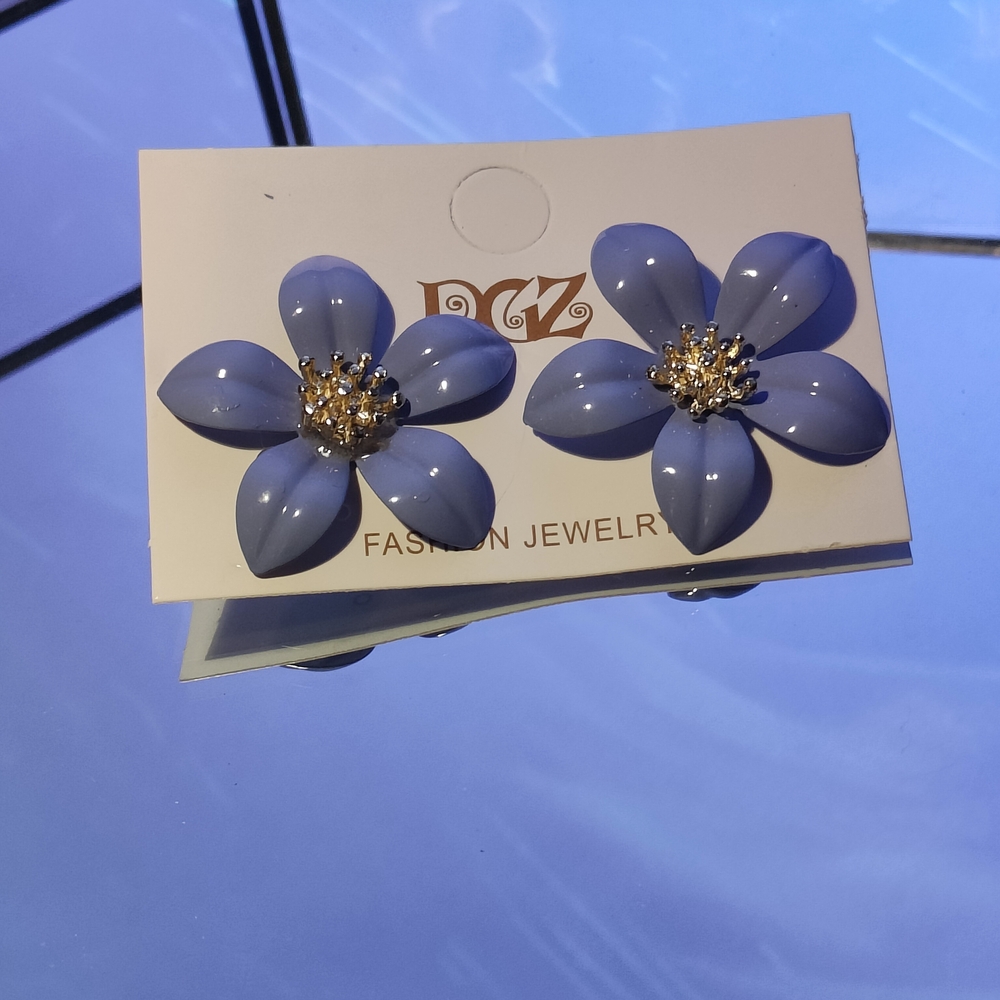 Blue Flower Earrings by DC